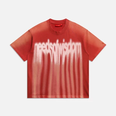 Áo thun NEEDS OF WISDOM Metal Blur Tee - Washed Red - Local Brand Chính Hãng
