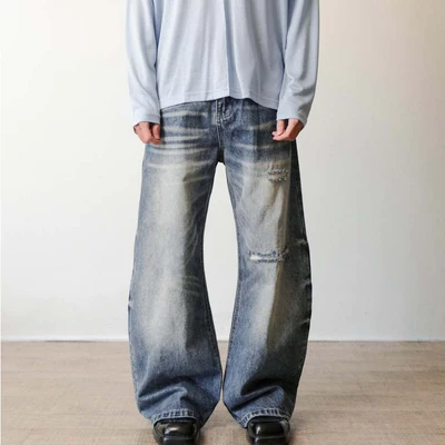 Quần jeans ống rộng hiệu ứng wash Selected Ripper Wide