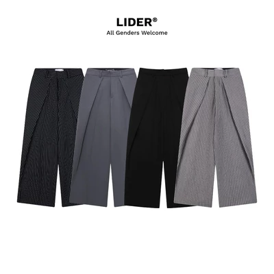 Quần Dài Vạt Chéo Ống Rộng Ly Lệch Unisex LIDER ROLLING STRAIGHT TROUSERS