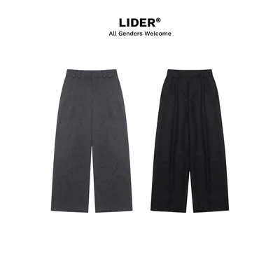Quần Tây Khaki Ống Rộng LIDER Watson Wide Leg Trousers - Grey/Black
