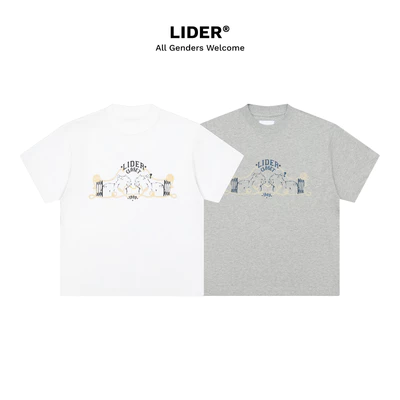 Áo Thun Capybara Tay Ngắn Unisex LIDER CAPYBARAMEN TEE - Unbothered White/Unbothered Grey
