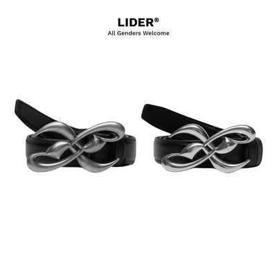 Thắt Lưng Mặt Logo Kim Loại Unisex LIDER X LEATHER BELT - Mặt Nhám Matte/ Mặt Bóng Polished