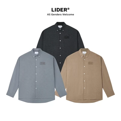 Áo Sơ Mi Tay Dài Kẻ Caro Unisex LIDER LAIDBACK CHECK SHIRT