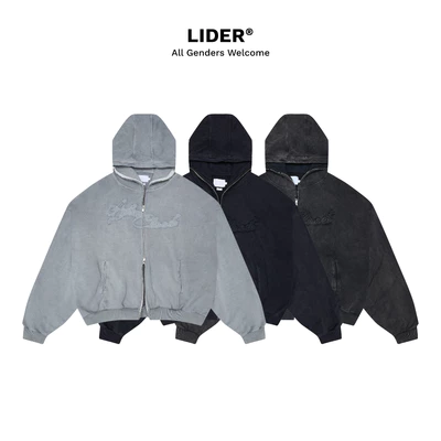 Áo Khoác Nỉ Có Nón Dày Dặn Unisex LIDER OUTSIDER ZIPPER JACKET