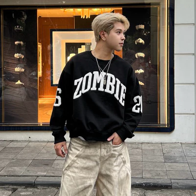 [NEW] Áo SWEATER Nỉ Chân Cua 420gsm, ZOMBIE.CLUB, mã SWT26, In Nổi Phồng, Chính Hãng