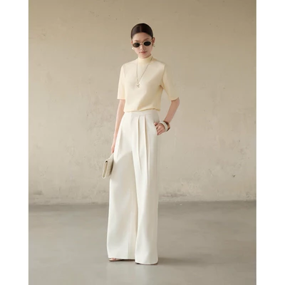 RUBIES Ali Pants - Quần Dài Nữ Vải Xẹc Ý Ống Suông Rộng