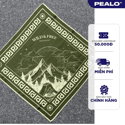 Khăn vuông Bandana PEALO chất liệu lụa cao cấp SPT2