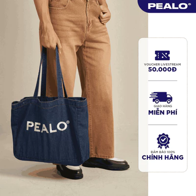 Túi tote Denim PEALO vải dày đứng form chất liệu cao cấp SPT4