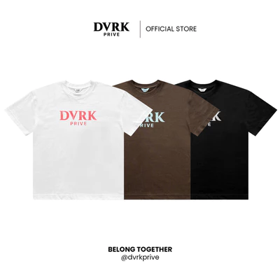 Áo Thun Tay Ngắn Unisex Form Boxy DVRK Privé Vải Cotton Cao Cấp Local Brand Retro Logo - 2510U