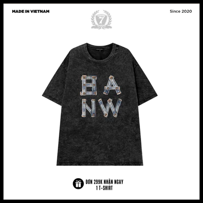 Áo Thun Wash Unisex Banawa - Tee Wash Ride Or Die Monogram | Local Brand Chính Hãng