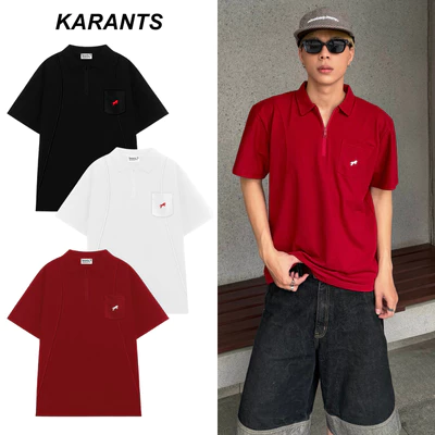 Karants Áo Polo Oversize Khoá Kéo Túi Hộp Chi Tiết In Sắc Nét Local Brand - KR307
