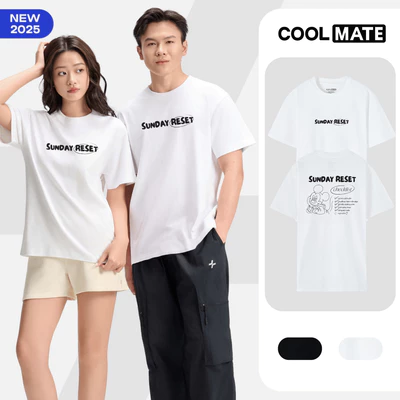 [BST MIRL]Áo thun nam nữ 100% Cotton Relaxed Fit IN Sunday Reset - Coolmate