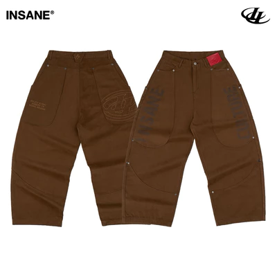 Quần Dài InsaneClo ASH BURN CARGO PANTS Form Baggy Unisex Vải Kaki Cotton Nhập