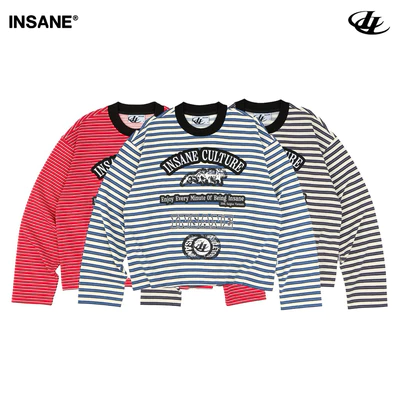Áo Thun Tay Dài InsaneClo CULTURE LINE STRIPED LONGSLEEVE Form Boxy Unisex Vải Thun Cotton Nhập
