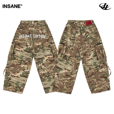 Quần Dài InsaneClo COMBAT WAVE CAMO PANTS Form Baggy Unisex Vải Kaki Caro Nhập