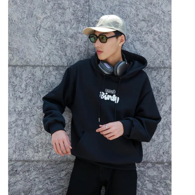 Áo hoodie đen trơn nam nữ Birdybag Reset nỉ bông dày unisex localbrand chính hãng