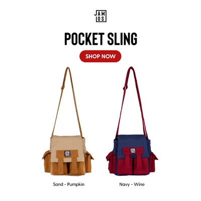 Jamlos Pocket Sling - Túi chéo nhỏ gọn nhiều ngăn túi hộp vừa A5 vải canvas