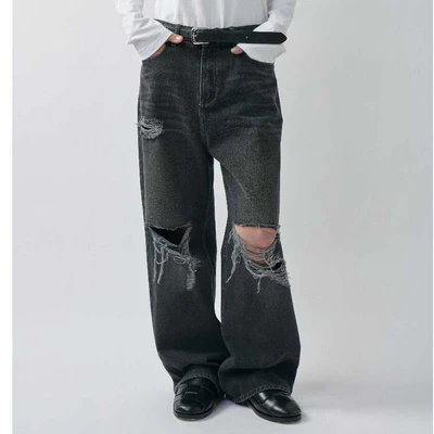 HIGHCHIC - SENSE COLLECTION - QUẦN JEANS RÁCH ỐNG RỘNG - SHADOW JEANS