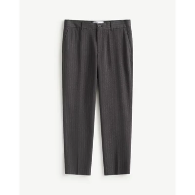 Quần Tây Dài Nam Sọc Form Slim Cropped - Routine 10F25PFO013
