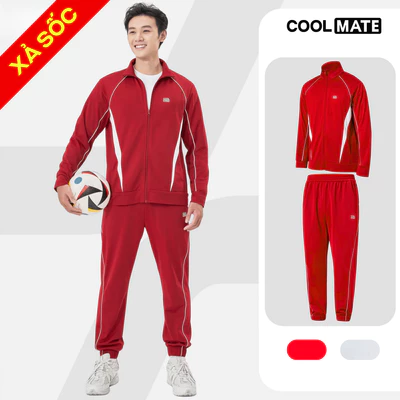[TẶNG TẤT]Set đồ thể thao Teamwear Flexline Active Gồm Áo khoác và Quần jogger thấm hút tốt Coolmate