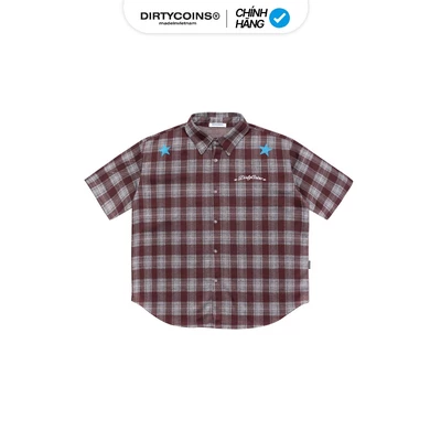 Áo Sơ Mi DirtyCoins Bluestar Check Shirt Red