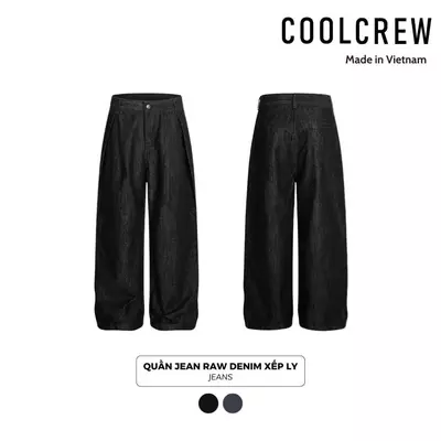 Quần Jean Raw Denim COOLCREW Xếp Ly – Basic, Cá Tính, Thời Thượng QTD067