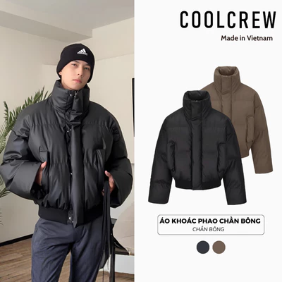 Áo Khoác Phao Chần Bông Unisex 𝐂𝐎𝐎𝐋𝐂𝐑𝐄𝐖 Form Rộng – Cổ Trụ Cao, Giữ Ấm Mùa Đông, Dáng Bomber Hàn Quốc AKD078
