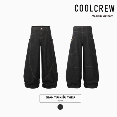 Quần Jean Dài Ống Rộng Túi Kiểu Thêu 𝐂𝐎𝐎𝐋𝐂𝐑𝐄𝐖 Unisex Nam Nữ QTD066