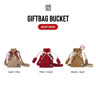 Giftbag Bucket Bag - Túi Jamlos vải canvas rút dây hình túi quà có dây đeo chéo