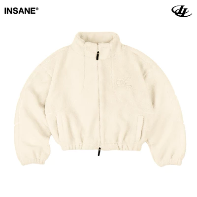 Áo Khoác Lông InsaneClo ECHO STITCH FLEECE JACKET - WHITE Form Boxy Unisex Vải Giả Lông