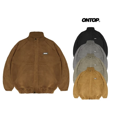 Áo khoác da lộn cổ trụ local brand ONTOP nam nữ 2 lớp nhiều màu OS Track | O16-AK8