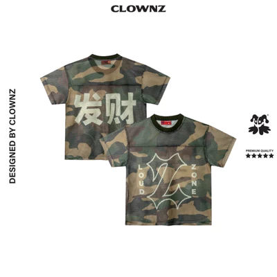 Áo phông Boxy Mesh T-shirt "Phát Tài" Camo áo đẹp cổ tròn vải mesh cao cấp áo thun nam nữ unisex