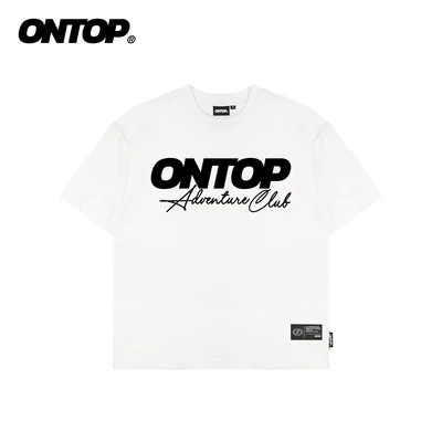 Áo thun trắng in chữ ONTOP | O-T1-T