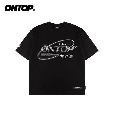 Áo phông chữ màu đen ONTOP | O23-T2