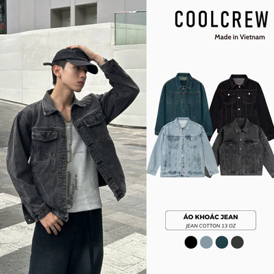 Áo Khoác Jean 𝐂𝐎𝐎𝐋𝐂𝐑𝐄𝐖 Họa Tiết Loang Áo Khoác Bò Unisex Có Túi Ngực Phong Cách Hàn Quốc AKD017