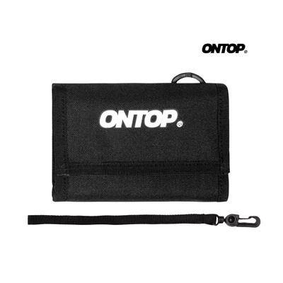 Ví cầm tay local brand ONTOP vải canvas nam nữ màu đen tặng kèm keychain New Logo Wallet | O-V21-VA