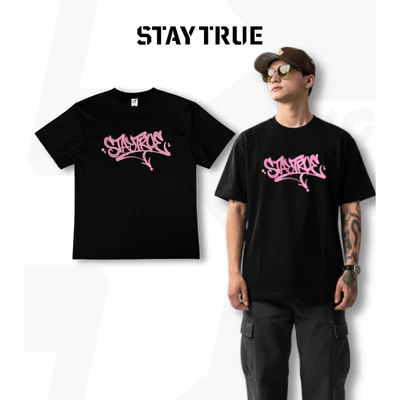 Áo Thun STAYTRUE - Áo Thun Nam Nữ T-Shirt Unisex Basic Cotton Cao Cấp 210GSM Local Brand - Màu Đen