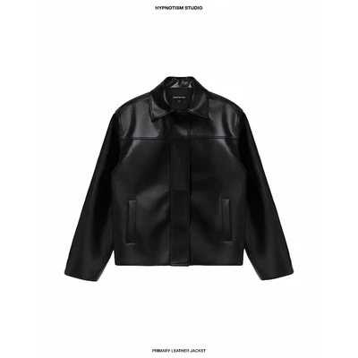 HYPNOTISM | PRIMARY LEATHER JACKET - Áo khoác da microfiber phong cách hiện đại