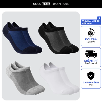 [MUA 2 GIẢM 5%]Pack 4 tất cổ ngắn casual mềm mại, thoáng khí, thấm hút mồ hôi tốt - Coolmate