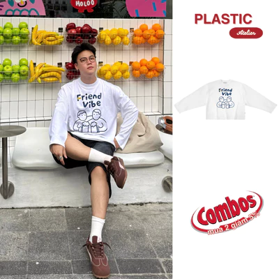 Áo Thun Tay Dài Long Sleeve Boxy "Goodfriend" 250gsm Form Rộng Cổ Tròn Unisex Nam Nữ Basic