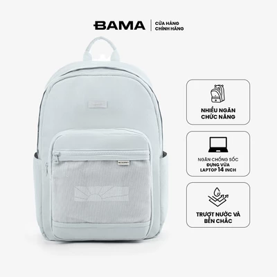 Balo nam nữ đi học đi làm BAMA Mesh Fabric MF108 chống nước nhiều ngăn đựng laptop 13 14 inch