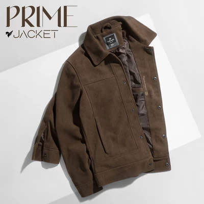 Áo khoác nhung tăm PRIME JACKET TORANO cổ bẻ khắc logo ở cúc tay, Êm Ái, Mềm Mịn, Giữ Nhiệt Tốt GWCV502
