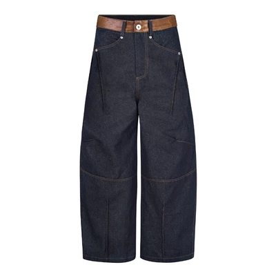 Quần jean Raw Denim phối da - Ivankov Hybrid Symmetry Raw Denim Pants