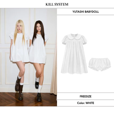 Set áo babydoll cổ tròn tay phồng kèm quần bí YUTASHI - 𝐊𝐈𝐋𝐋 𝐒𝐘𝐒𝐓𝐄𝐌