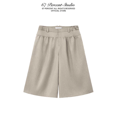 Quần Short Ngắn Phối Kiểu Phong Cách Chính Hãng 67PERCENT/ 67% - 3/4 COTTON SHORTS