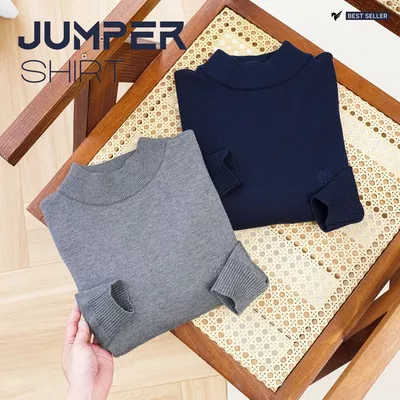 Áo Len Nam JUMPER SHIRT TORANO trơn cổ trụ thêu logo ngực, phom trẻ trung không ôm body, giữ ấm tốt GWTE824