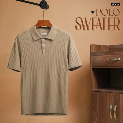 Áo Polo len gân POLO SWEATER TORANO ngắn tay thêu logo ở bo cổ 100% cotton mềm mịn, thoáng khi GWTE812