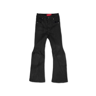 Quần Denim Skinny Goldie "PADDED FLARED" Phủ Sáp Màu Đen