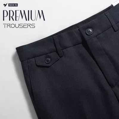 Quần âu PREMIUM TROUSERS TORANO slimfit trơn cạp trơn thêu logo háng khuẩn và chống bám bẩn GABT501