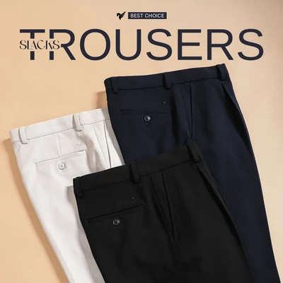 Quần âu SLACKS TROUSERS TORANO regularfit trơn túi chéo thêu logo phong độ - thanh lịch GABT891